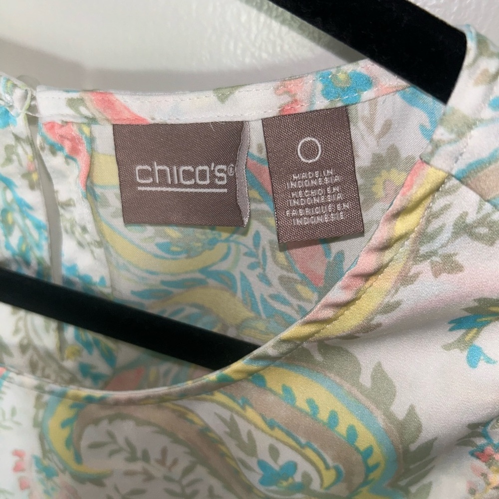 Chicos pastel paisley and floral sleeveless top